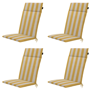 Madison tuintstoelkussen hoge rug Amora – geel – 120x50x4cm – set van Madison tuintstoelkussen hoge rug Amora – geel – 120x50x4cm – set van