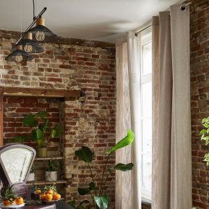 Madura Gordijn Korie natuurlijk en oranje gevlekt 145×300 cm Madura Gordijn Korie natuurlijk en oranje gevlekt 145×300 cm