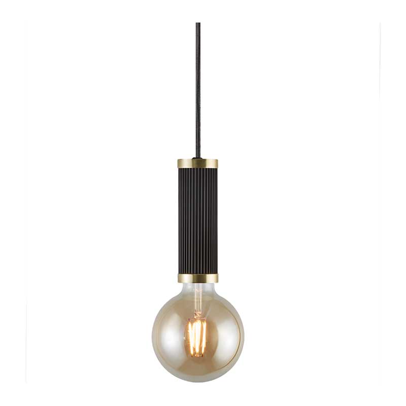 Nordlux Galloway Hanglamp - Ø5,5cm - E27 - Zwart/Messing