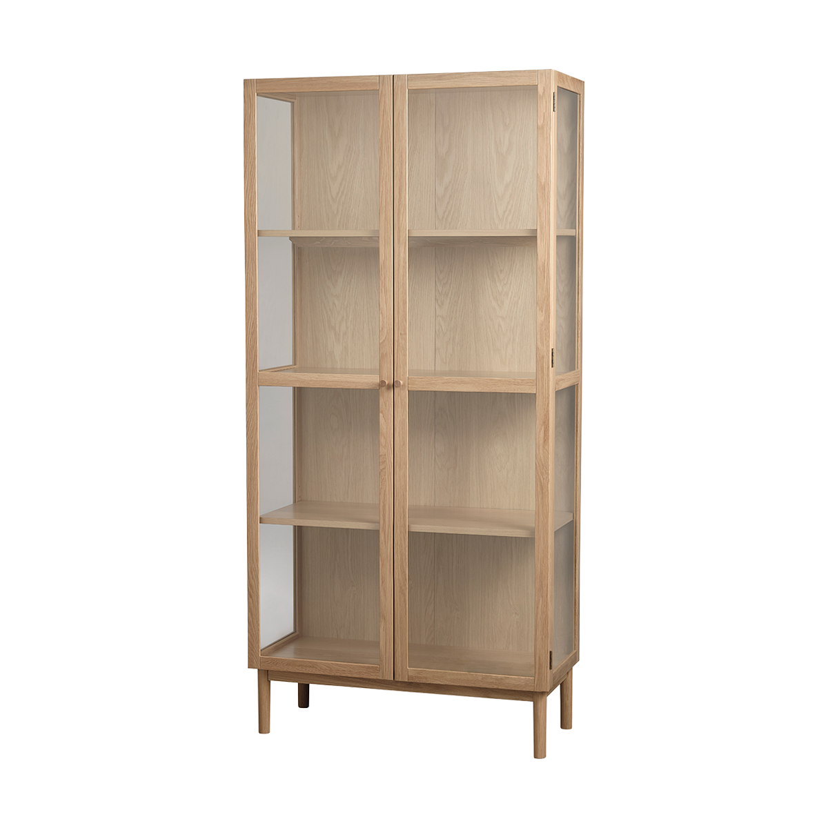 Olivine Boris Eikenhouten Vitrinekast met Glas - B 90 - Naturel