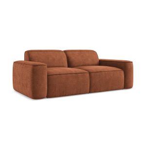 LaMiaSofa 3-zits bank Melissa – chenille stof – terracotta – 204x102x7