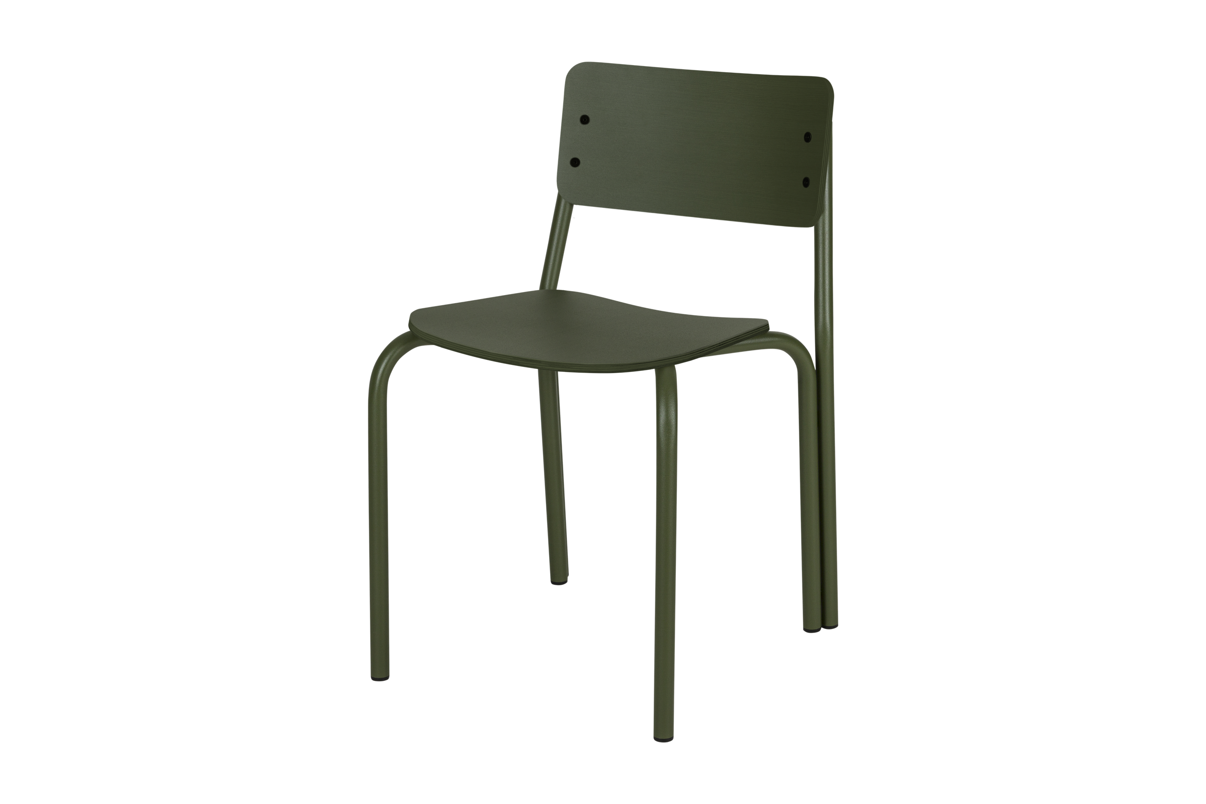 noo.ma Kei Chair - Forest Green plywood eetkamerstoel, 44,5 cm zithoog