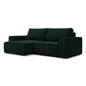 LaMiaSofa hoekbank links Livorno – velours – flessengroen – 257x148x82 LaMiaSofa hoekbank links Livorno – velours – flessengroen – 257x148x82