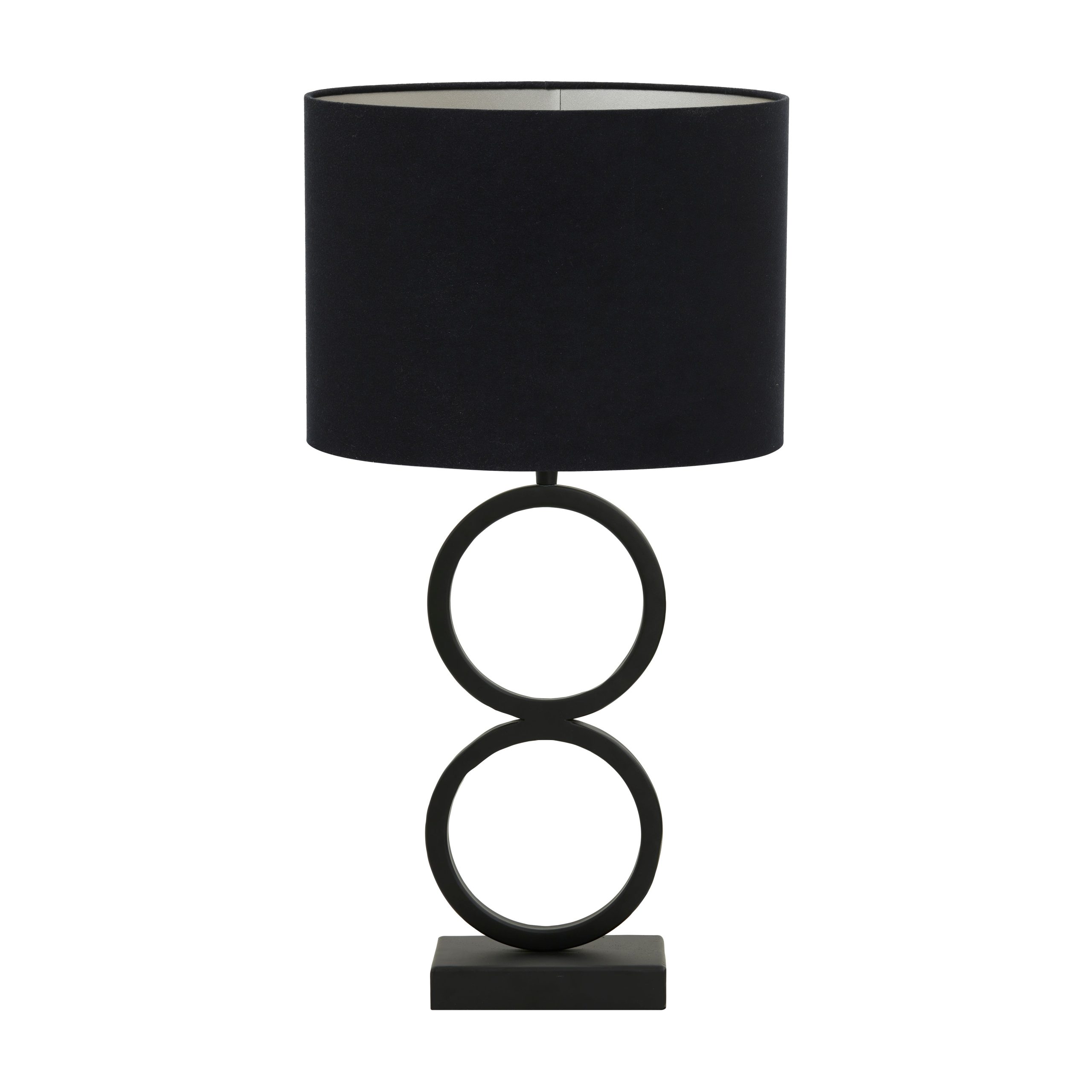 Light & Living tafellamp Stelios/Velours ovaal - zwart, zwart - 30x15x