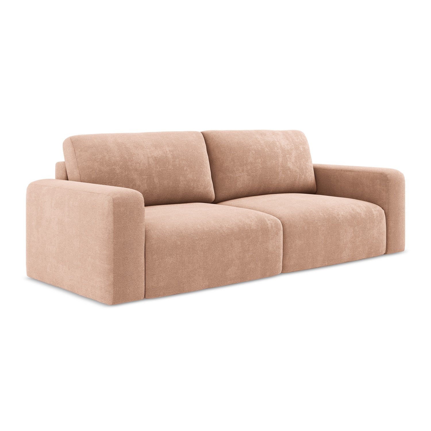 LaMiaSofa 3-zits slaapbank Ostia - chenille stof - perzik - 244x102x79