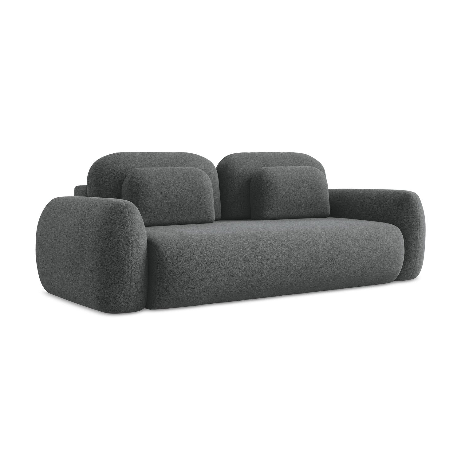 LaMiaSofa 3-zits slaapbank Ferretti - bouclé - donkergrijs - 266x121x9