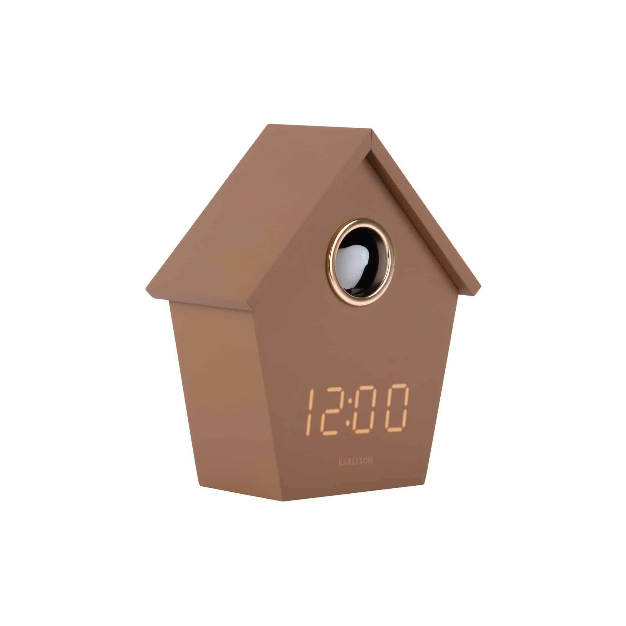Karlsson wekker Riqueza Cuckoo - bruin - 6.8x13x15.3cm - Vaderdag - Va