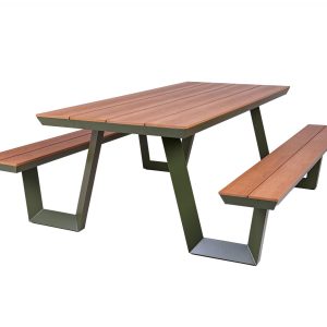 MaximaVida aluminium picknicktafel Bermuda 200 cm olijfgroen MaximaVida aluminium picknicktafel Bermuda 200 cm olijfgroen