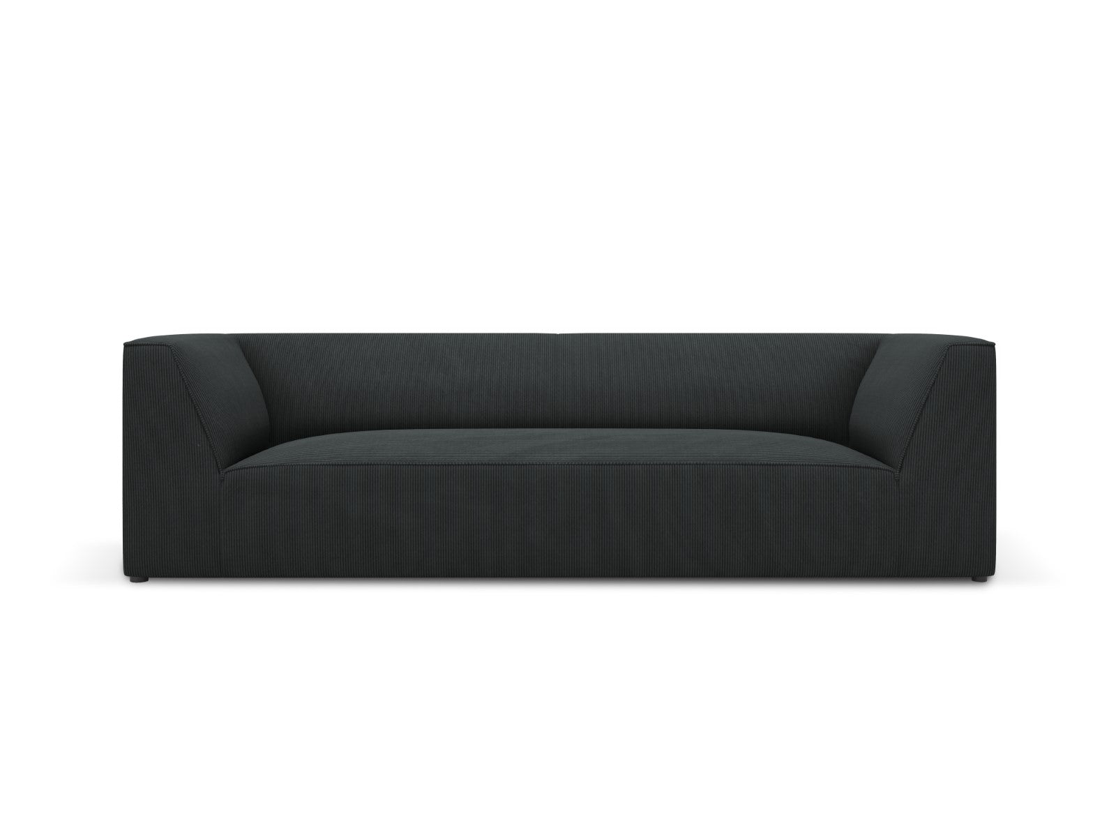 Micadoni Bank Ruby 3-zits, ribfluwelen, zwart - 93x232x69cm