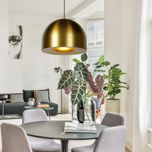 Lucide hanglamp AKRON – 1xE27 – Mat Goud / Messing Lucide hanglamp AKRON – 1xE27 – Mat Goud / Messing