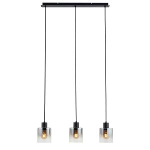 Lighto | Design hanglamp zwart met smoke glas 3-lichts | Nala Lighto | Design hanglamp zwart met smoke glas 3-lichts | Nala