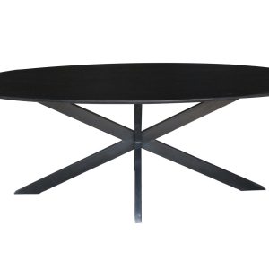 Livingfurn – Zwarte Eetkamertafel Oslo Oval – Spider Tafelpoot – van A Livingfurn – Zwarte Eetkamertafel Oslo Oval – Spider Tafelpoot – van A