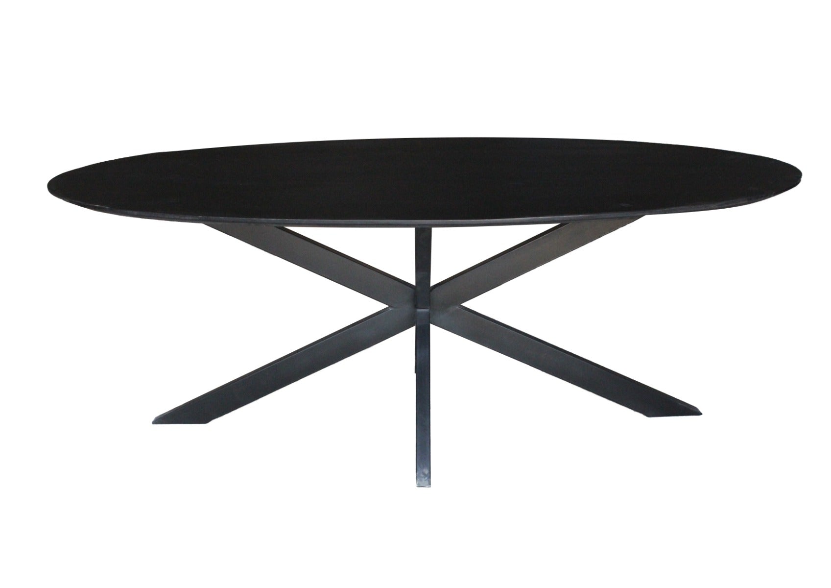 Livingfurn - Zwarte Eetkamertafel Oslo Oval - Spider Tafelpoot - van A
