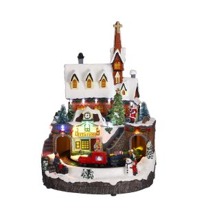 LuVille Kerstdorp Miniatuur Treinstation – L24 x B24 x H33 cm – Meerkl LuVille Kerstdorp Miniatuur Treinstation – L24 x B24 x H33 cm – Meerkl