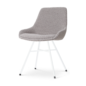 Nolon Noa-Isa Eetkamerstoel Bouclé Taupe – Stof – Wit Onderstel Nolon Noa-Isa Eetkamerstoel Bouclé Taupe – Stof – Wit Onderstel
