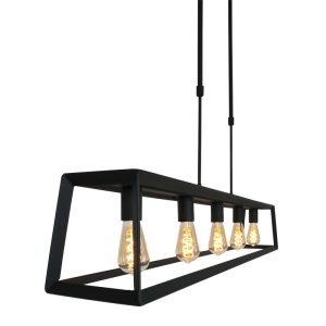 Mexlite hanglamp buckley – 5 lichts – 140x 130 cm – zwart Mexlite hanglamp buckley – 5 lichts – 140x 130 cm – zwart