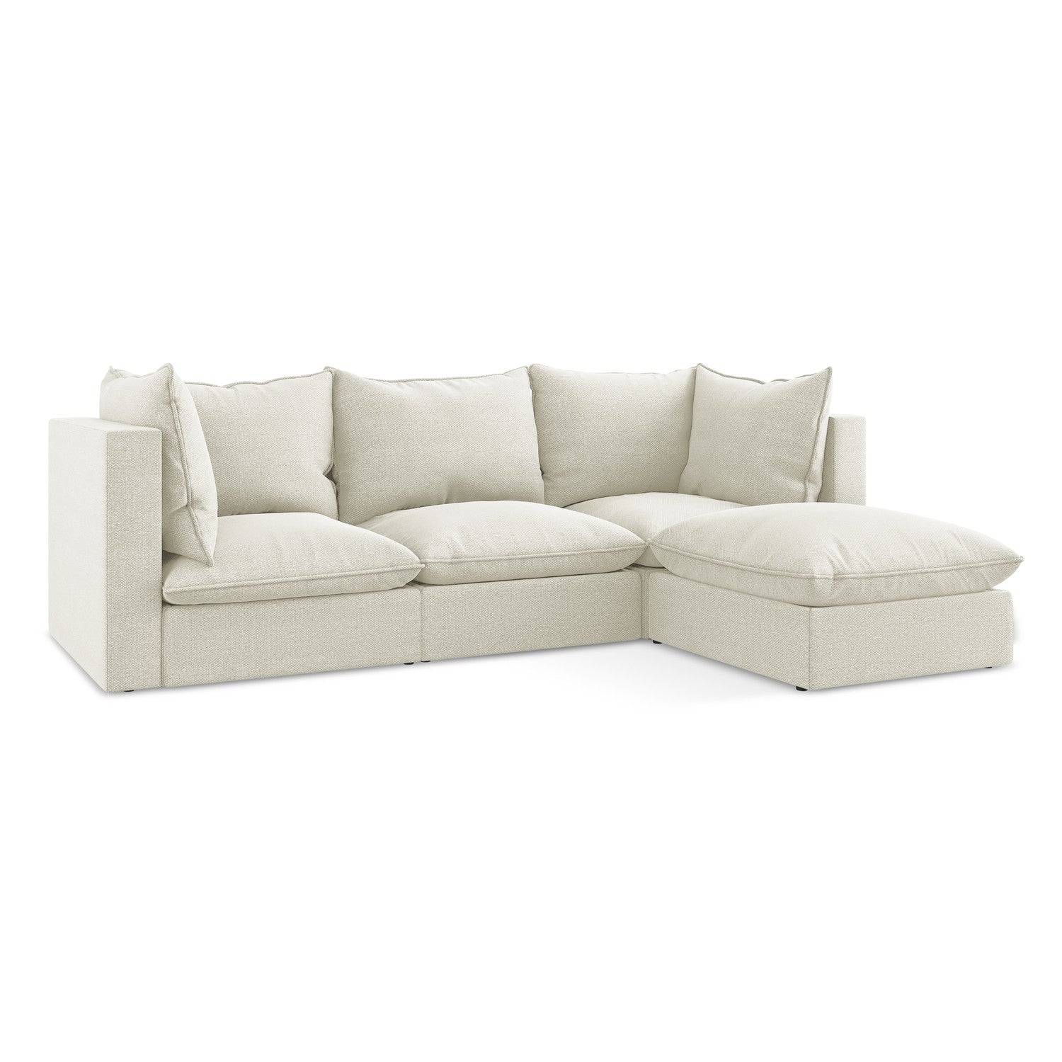 LaMiaSofa hoekbank rechts Ravenna - bouclé - zand - 255x165x77