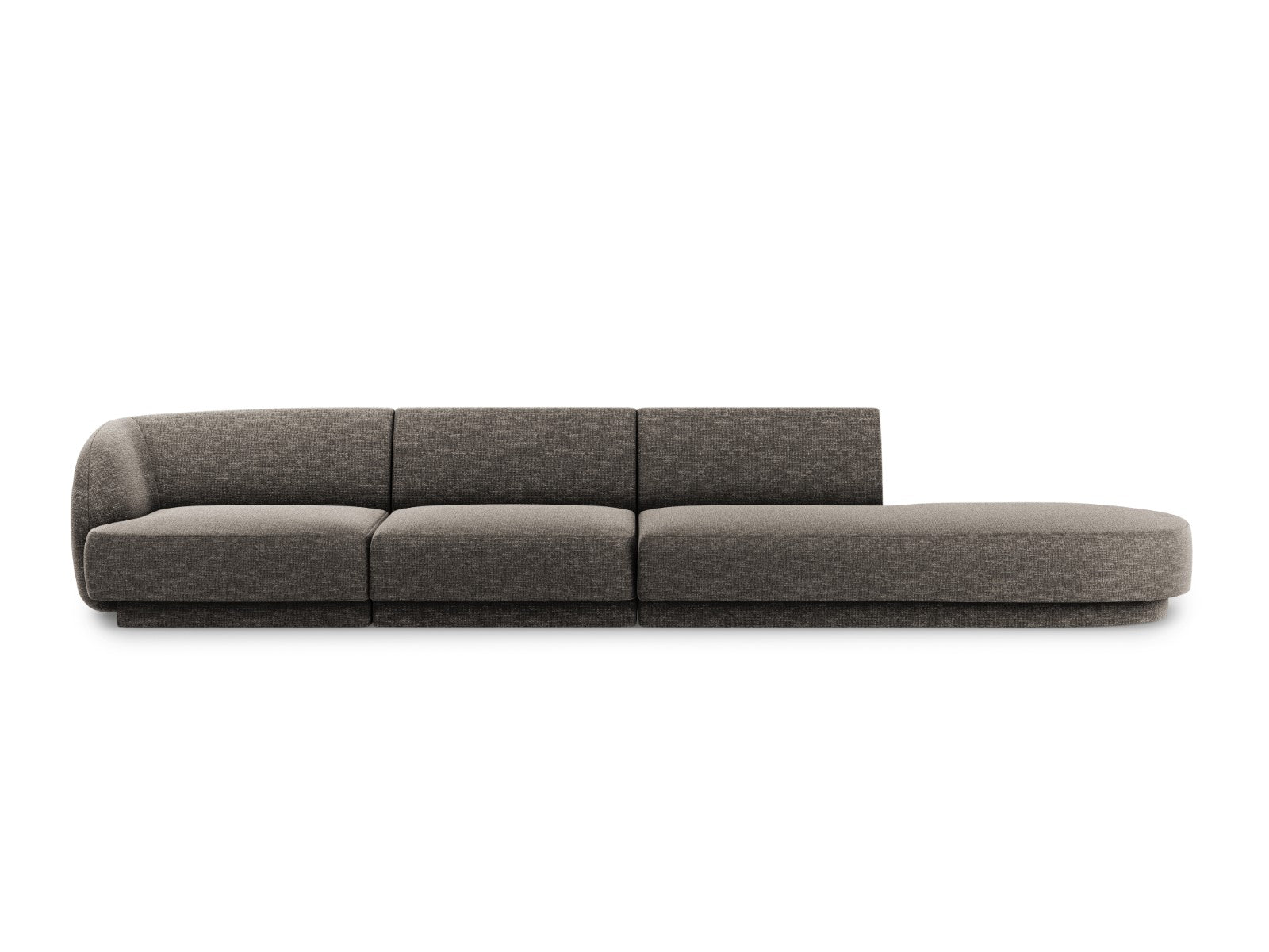 Micadoni Rechte bank Miley 4-zits, chenille, grijs - 90x323x70cm