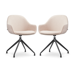 Nolon Nola-Mae Draaibare Eetkamerstoelen Beige – Zwart – 2x Nolon Nola-Mae Draaibare Eetkamerstoelen Beige – Zwart – 2x