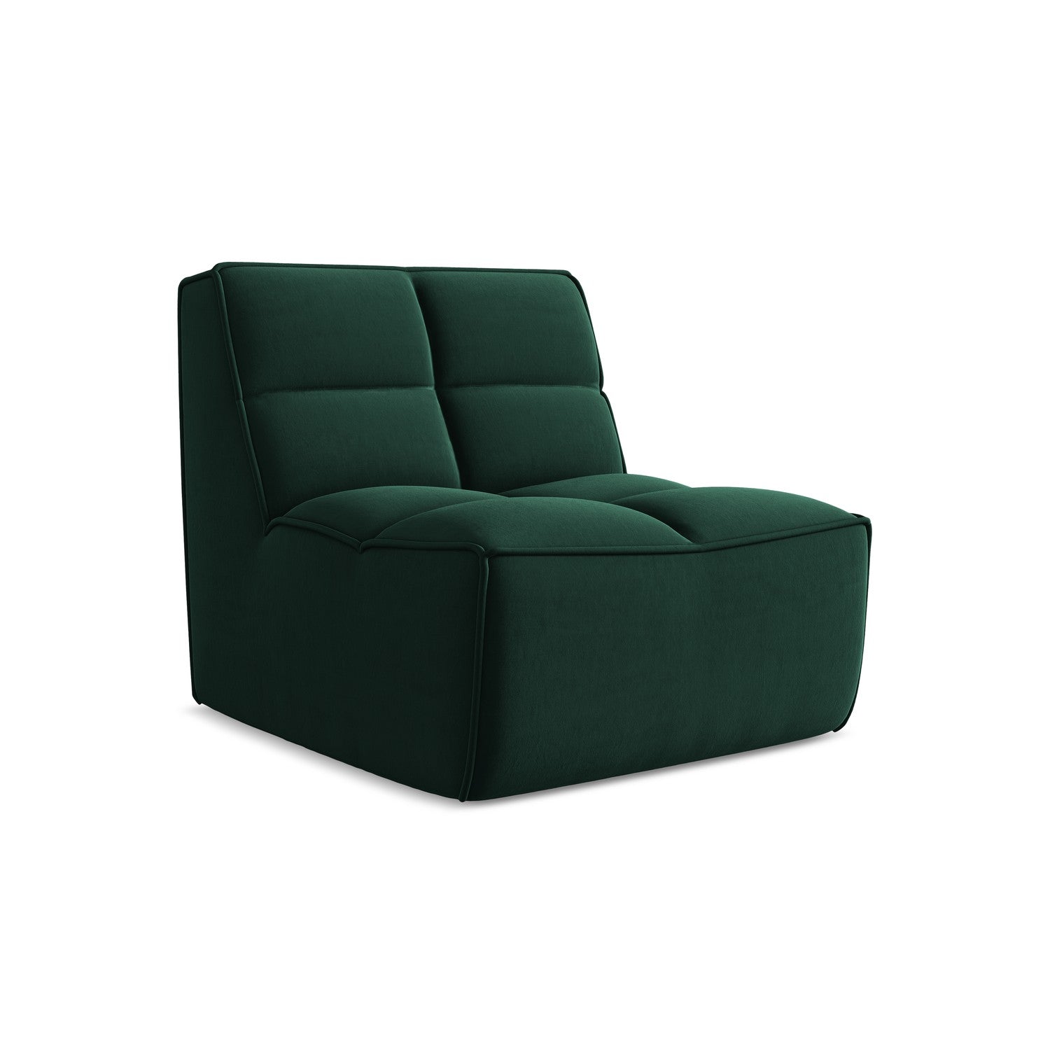 LaMiaSofa Bankmodule midden Belluno - velours - flessengroen - 80x93x7