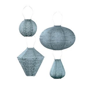 Lumiz solar lampion – grijs blauw set – 4 stuks Lumiz solar lampion – grijs blauw set – 4 stuks