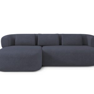 Micadoni linker hoekbank Jenny 5-zits, boucle donkerblauw – 145x225x73 Micadoni linker hoekbank Jenny 5-zits, boucle donkerblauw – 145x225x73