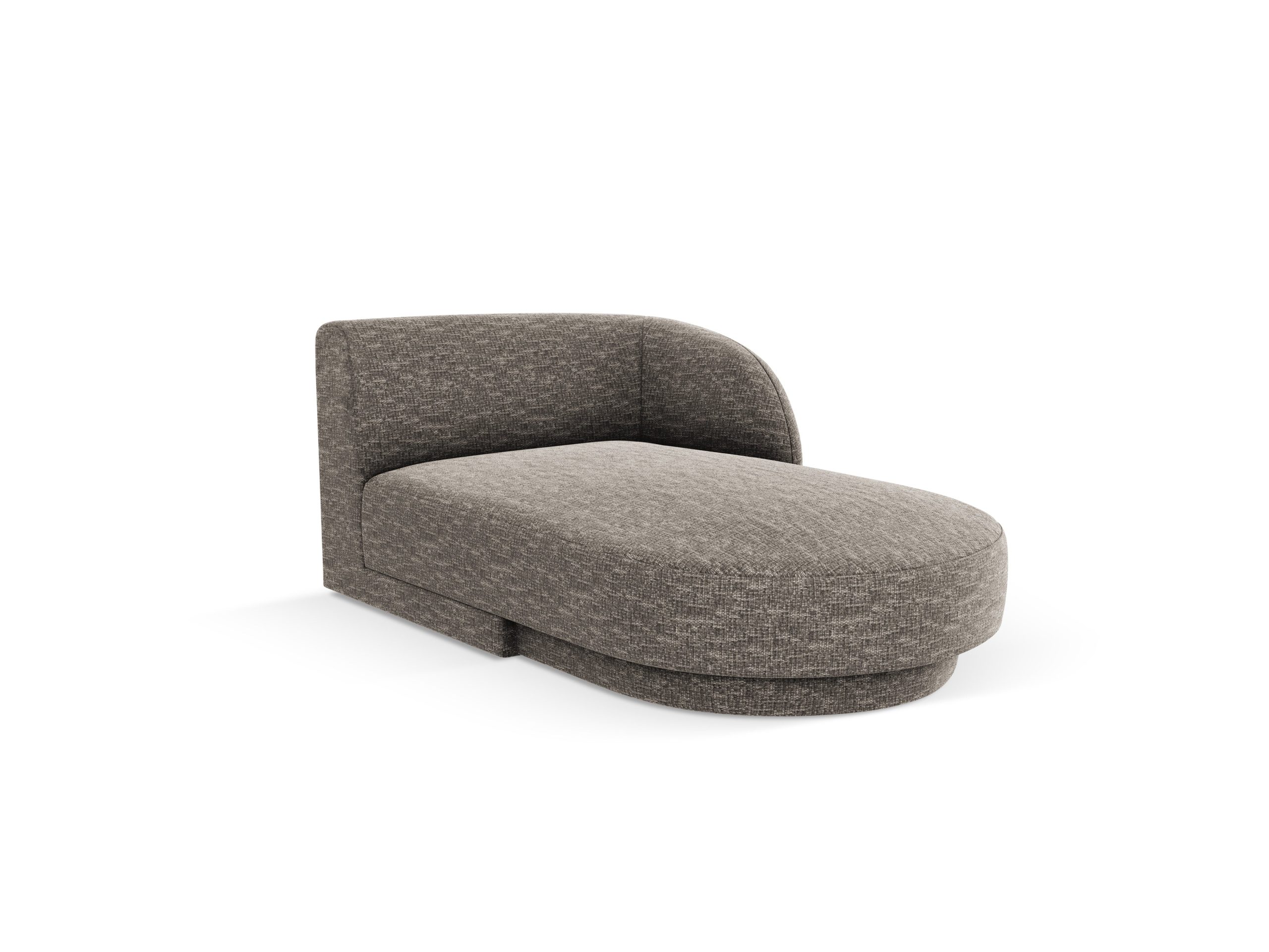 Micadoni rechter chaise longue Miley chenille, grijs - 156x90x70cm