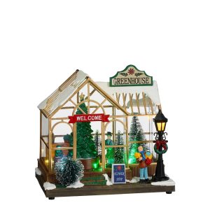 LuVille Kerstdorp Miniatuur Winter Kweekkas – L21 x B14 x H20 cm LuVille Kerstdorp Miniatuur Winter Kweekkas – L21 x B14 x H20 cm