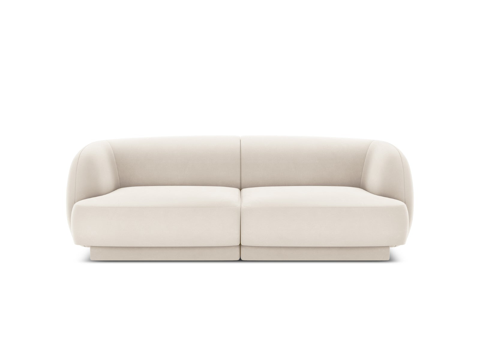 Micadoni Bank Miley 2-zits, flueel, lichtbeige - 90x180x70cm