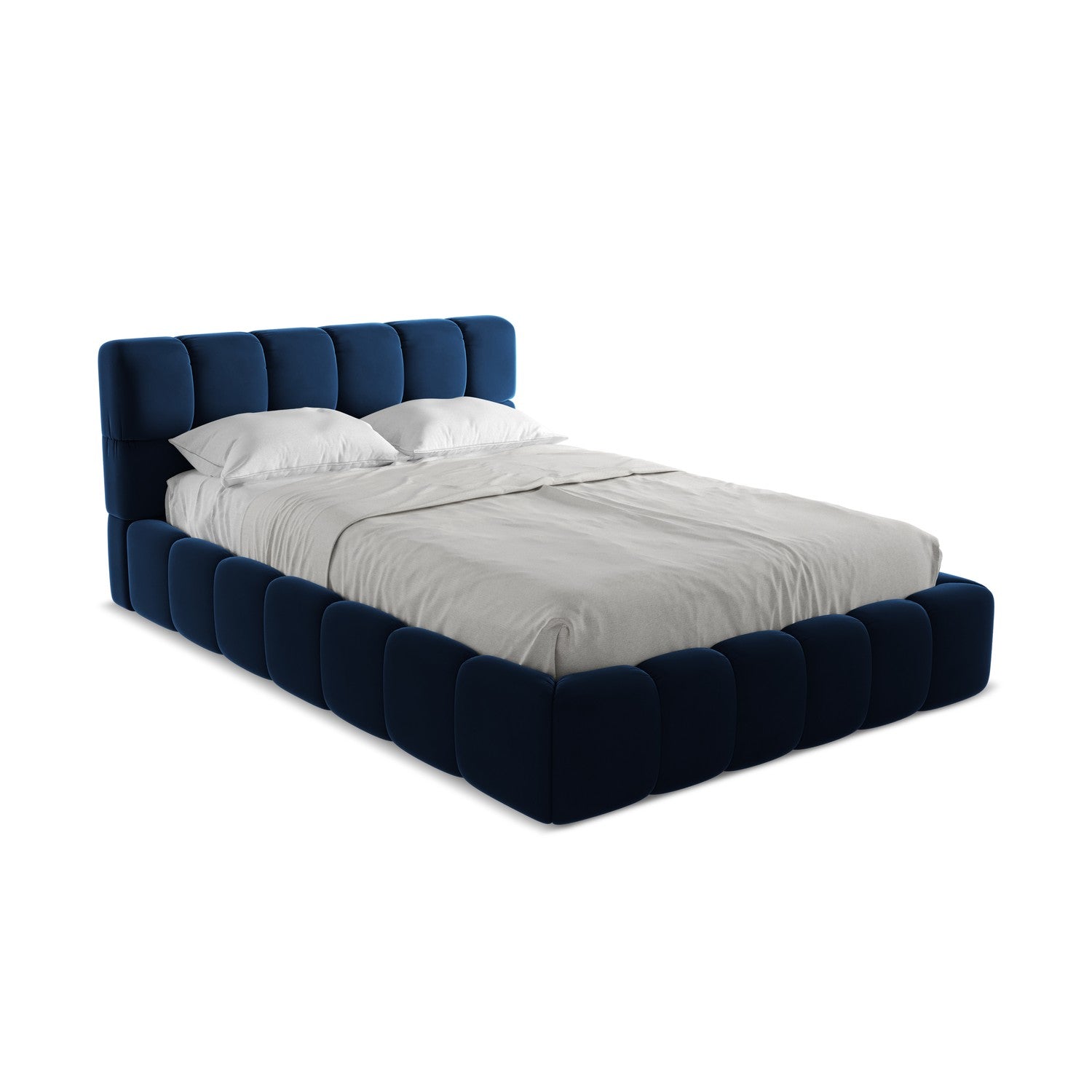 LaMiaSofa Bed met opbergruimte Roma - velours - koningsblauw - 160x228