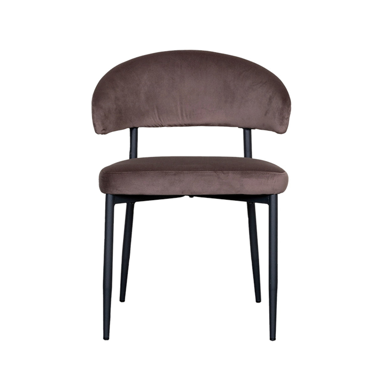 LABEL51 Eetkamerstoel Bliss - Taupe Velvet - Zithoogte 47cm - Set van