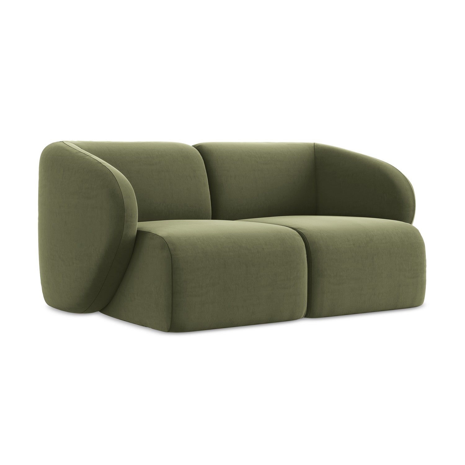 LaMiaSofa Tweezits modulaire bank Cervo - velours - olijf - 174x94x75
