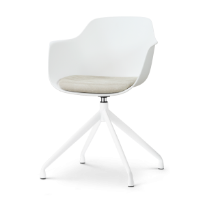 Nolon Nola-Liz Eetkamerstoel Wit met Naturelbeige Zitkussen Witte Pote Nolon Nola-Liz Eetkamerstoel Wit met Naturelbeige Zitkussen Witte Pote