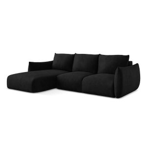 LaMiaSofa hoekbank links Savona – chenille stof – zwart – 242x162x90 LaMiaSofa hoekbank links Savona – chenille stof – zwart – 242x162x90