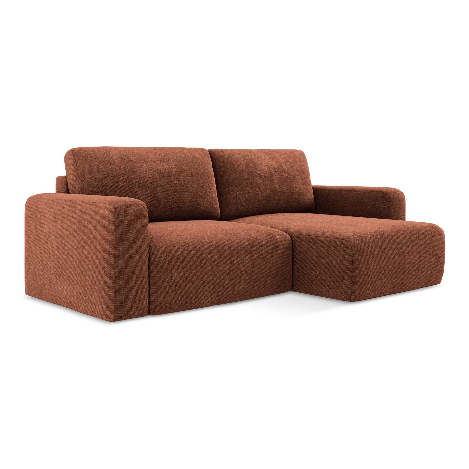 LaMiaSofa hoekbank rechts Ostia - chenille stof - terracotta - 244x149