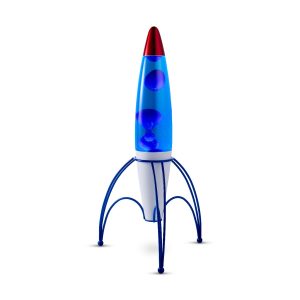 Lighto | Raket lavalamp | blauwe vloeistof met paarse lava Lighto | Raket lavalamp | blauwe vloeistof met paarse lava