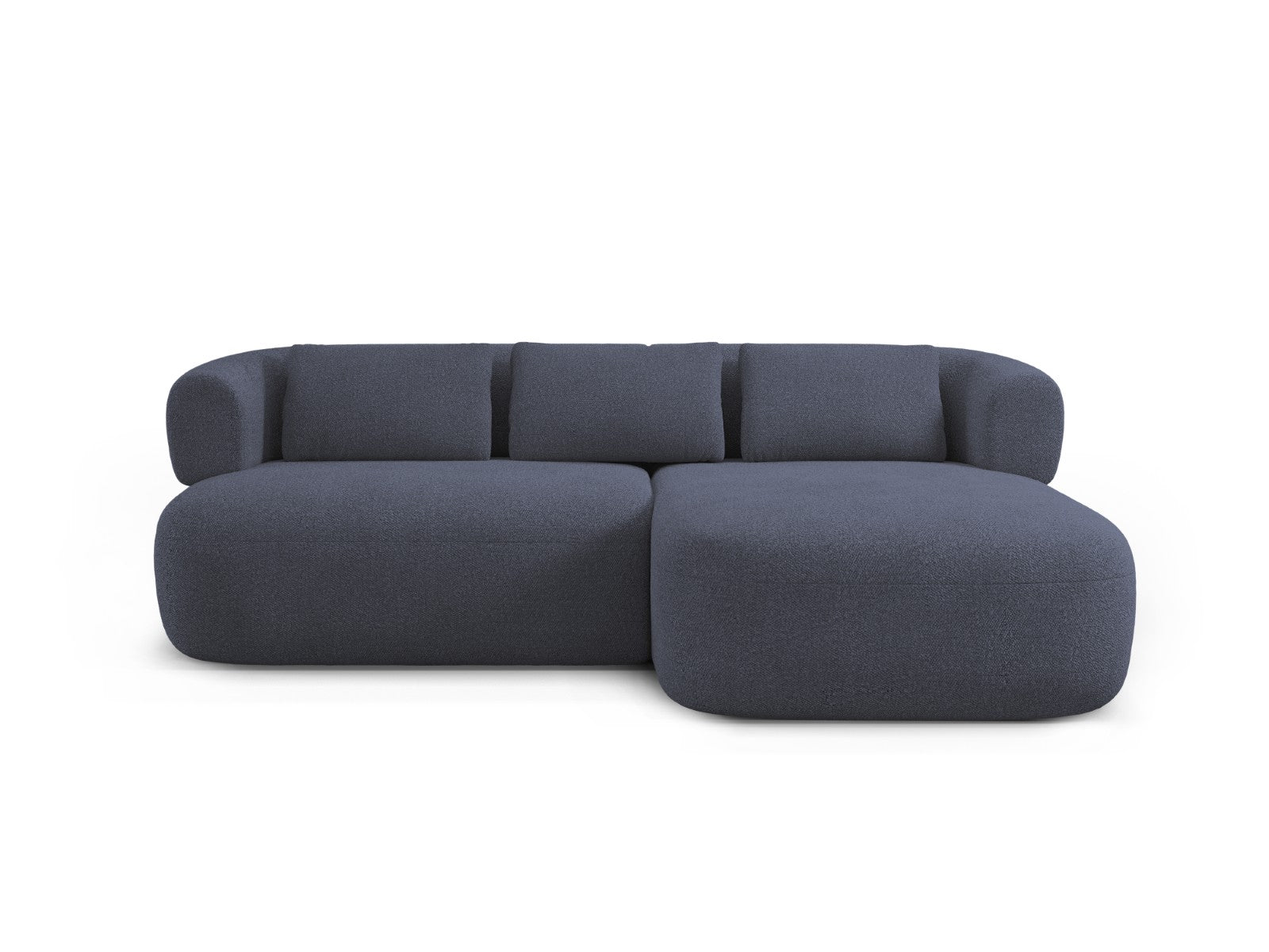 Micadoni rechter hoekbank Jenny 5-zits, boucle donkerblauw - 145x200x7