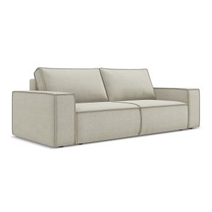 LaMiaSofa 3-zits slaapbank Livorno – textuurstof – lichtbeige – 255×10