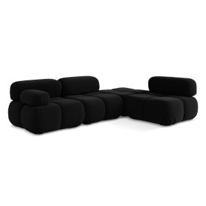 LaMiaSofa hoekbank rechts Sanremo – velours – zwart – 285x190x70 LaMiaSofa hoekbank rechts Sanremo – velours – zwart – 285x190x70