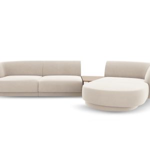 Micadoni Rechte modulaire bank Miley 3-zits, flueel, lichtbeige – 178x Micadoni Rechte modulaire bank Miley 3-zits, flueel, lichtbeige – 178x