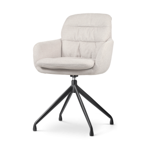 Nolon Nola-Mia Eetkamerstoel Beige – Draaibaar – Armleuning – Zwart Nolon Nola-Mia Eetkamerstoel Beige – Draaibaar – Armleuning – Zwart