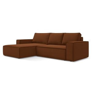 LaMiaSofa hoekbank links Livorno – velours – terracotta – 290x185x82 LaMiaSofa hoekbank links Livorno – velours – terracotta – 290x185x82