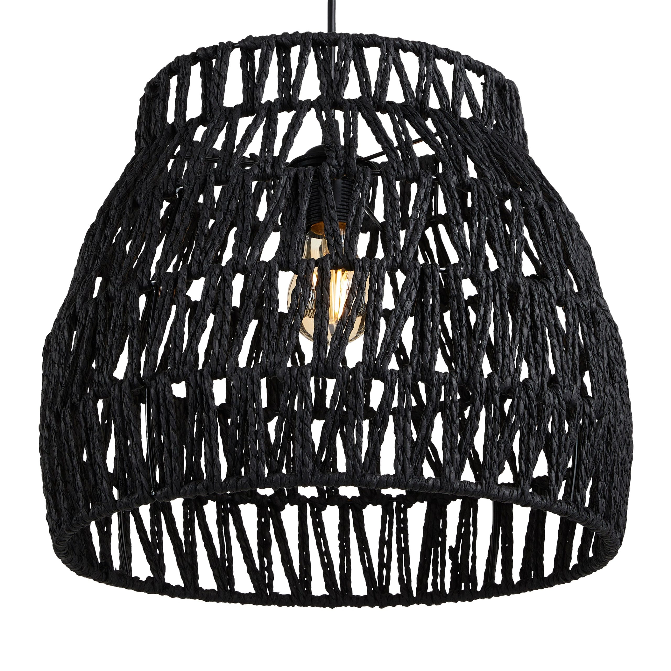 Lighto | Hanglamp Rotan Zwart Ø35 cm | Vela
