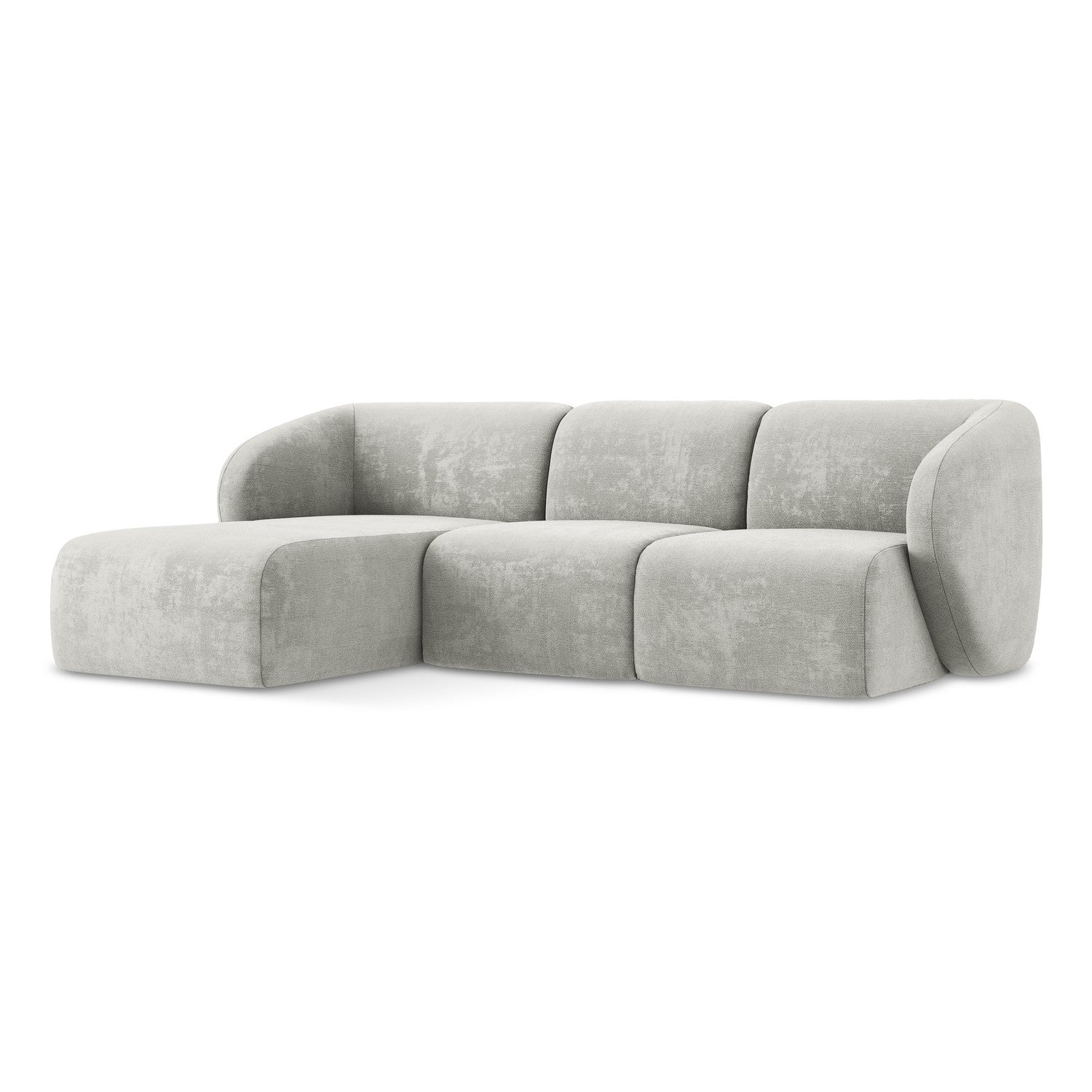 LaMiaSofa hoekbank links Cervo - chenille stof - lichtgrijs - 248x166x