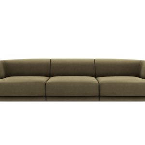 Micadoni Bank Miley 3-zits, flueel, groente – 90x255x70cm Micadoni Bank Miley 3-zits, flueel, groente – 90x255x70cm