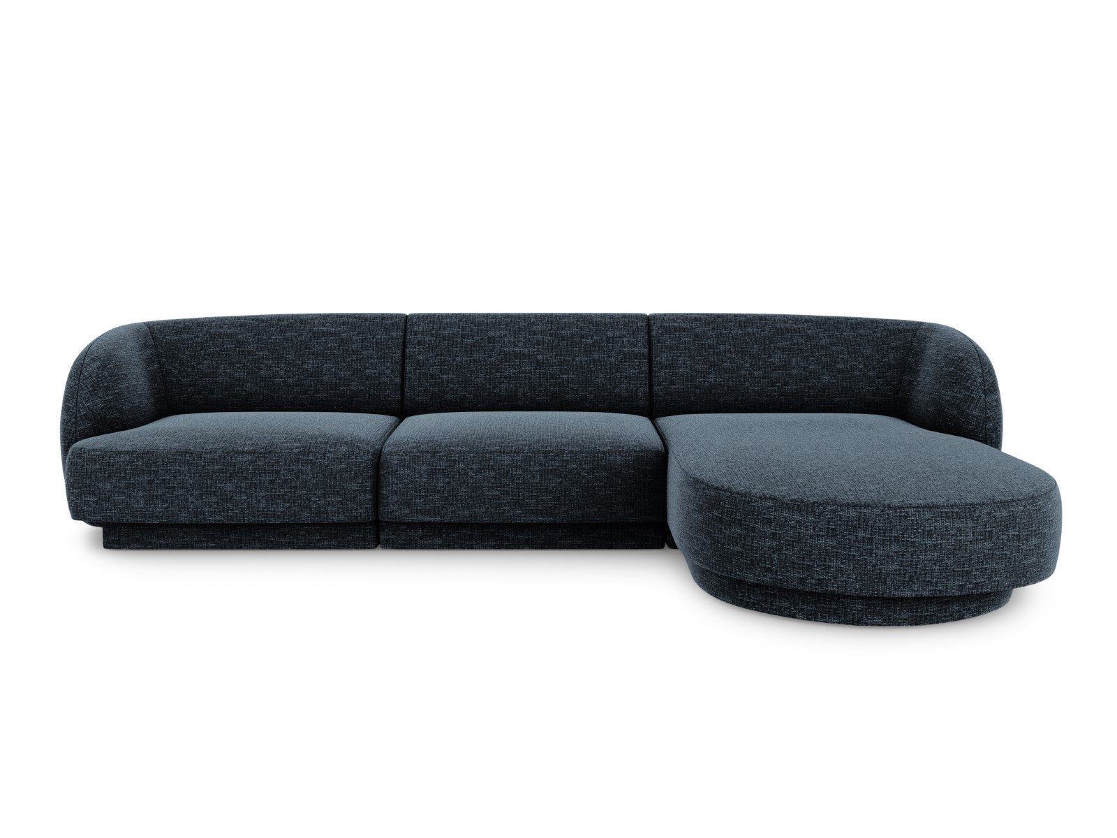 Micadoni rechter hoekbank Miley 4-zits, chenille, koningsblauw - 156x2