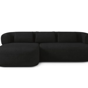 Micadoni linker hoekbank Jenny 5-zits, boucle zwart – 145x225x73cm Micadoni linker hoekbank Jenny 5-zits, boucle zwart – 145x225x73cm