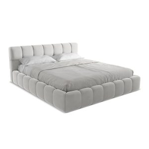 LaMiaSofa Bed met opbergruimte Roma – velours – zilver – 200x228x82 LaMiaSofa Bed met opbergruimte Roma – velours – zilver – 200x228x82
