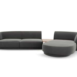 Micadoni Rechte modulaire bank Miley 3-zits, flueel, lichtgrijs – 178x Micadoni Rechte modulaire bank Miley 3-zits, flueel, lichtgrijs – 178x
