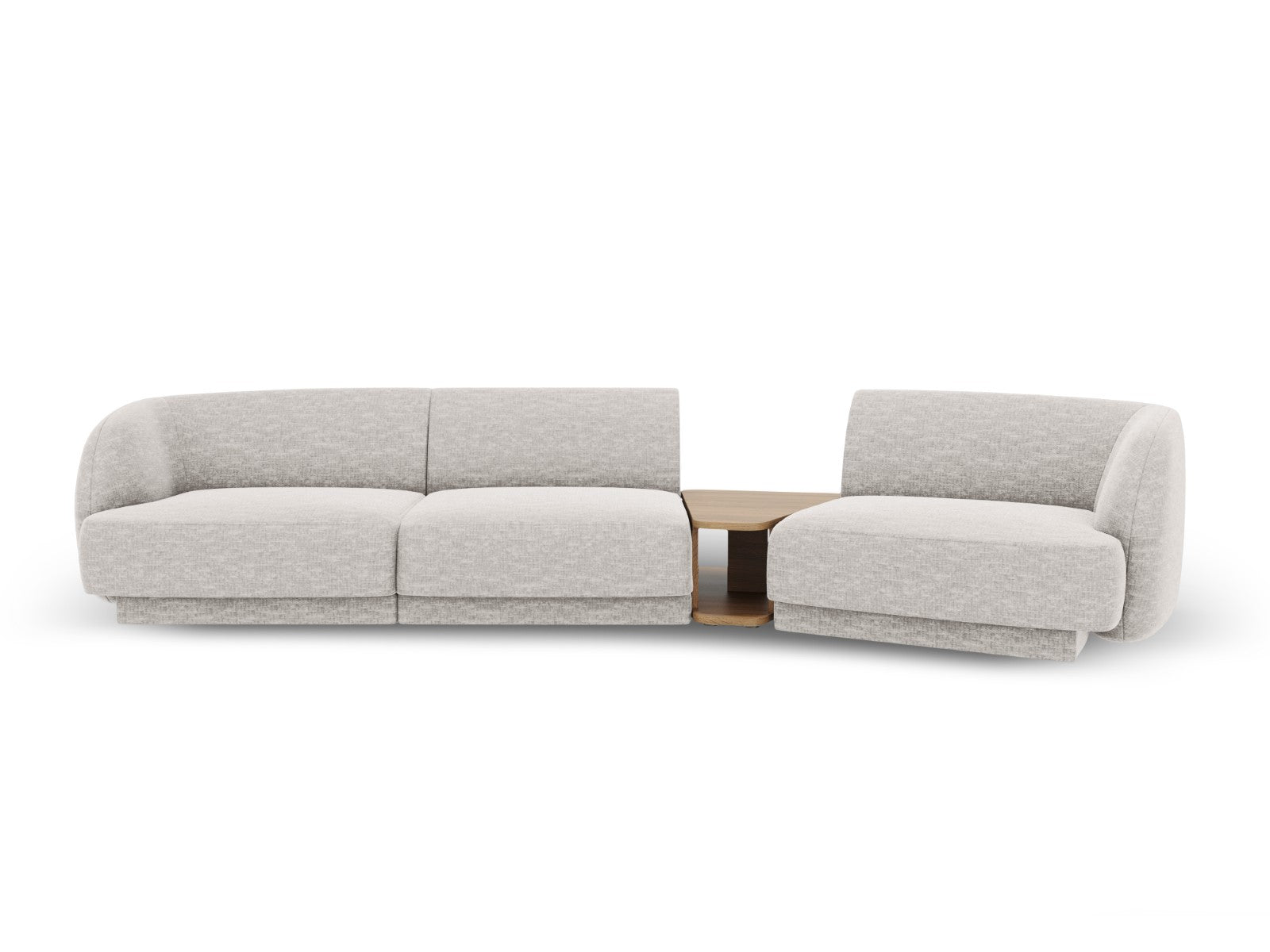 Micadoni Rechte modulaire bank Miley 3-zits, chenille, lichtgrijs - 12
